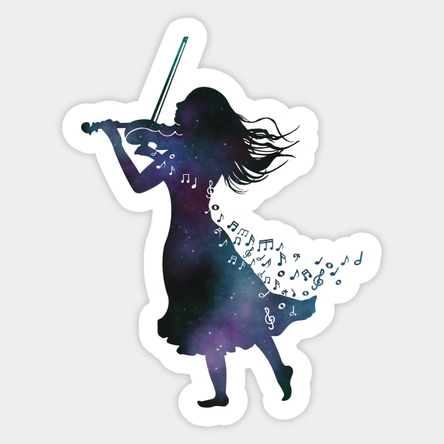 Galaxy Violinist Sticker by Kassi Skye